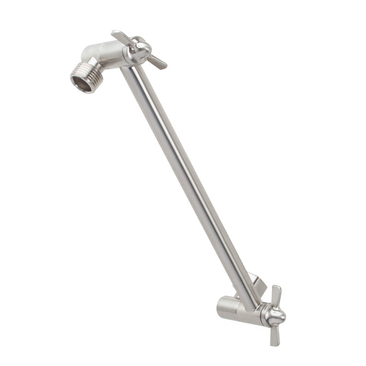 10 in. Solid Brass Shower Head Extension Arm with Flange (Stainless Steel Finish) - Utility sinks vanites Tehila