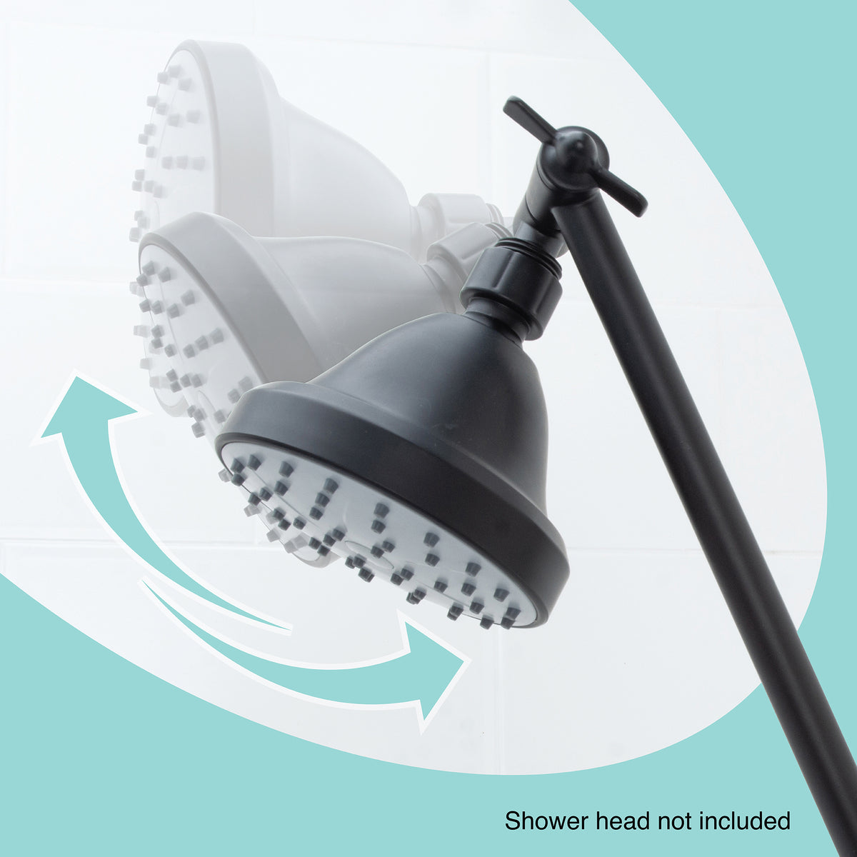 10 in. Solid Brass Shower Head Extension Arm with Flange (Black Finish) - Utility sinks vanites Tehila