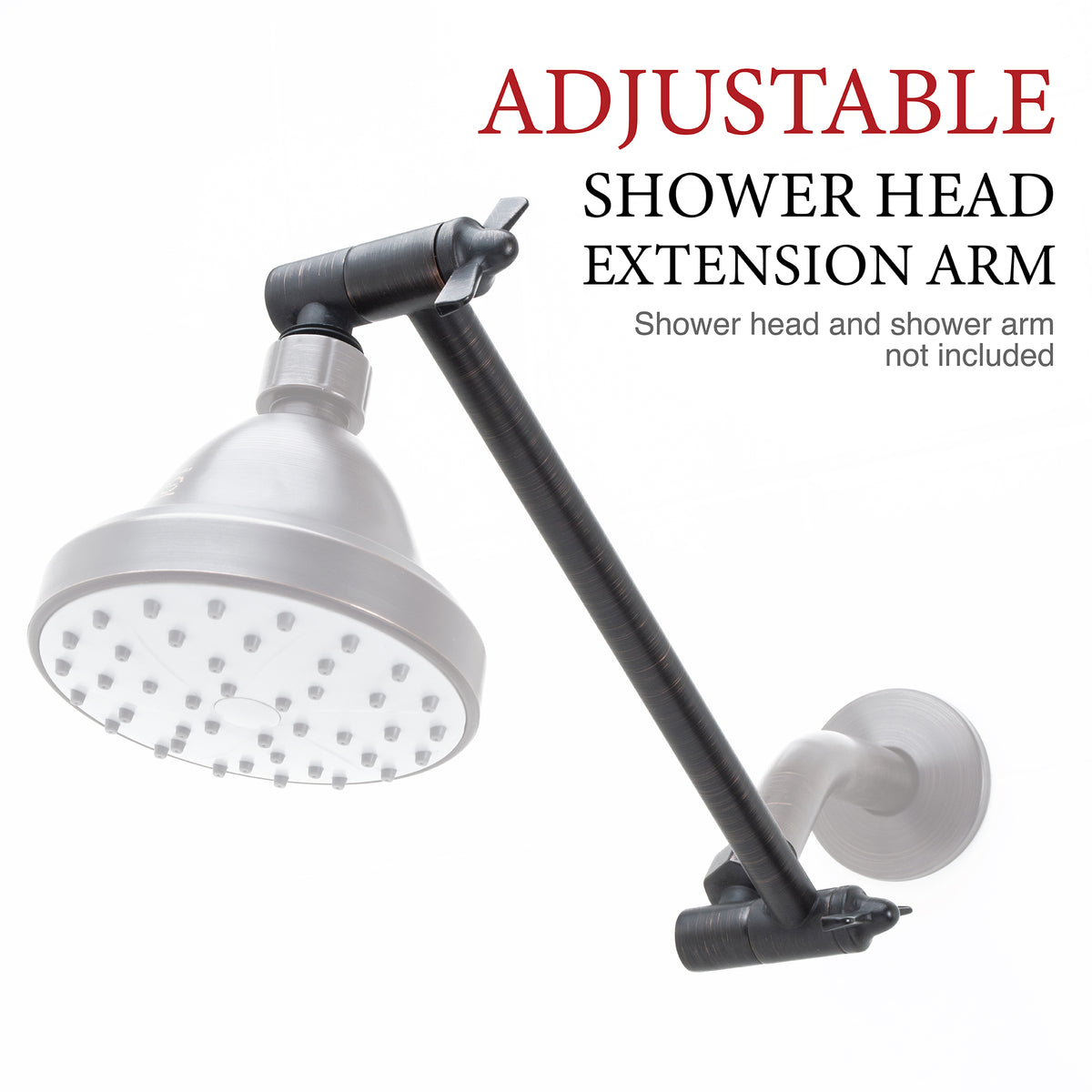 10 in. Solid Brass Shower Head Extension Arm with Flange (Oil-Rubbed Bronze Finish) - Utility sinks vanites Tehila