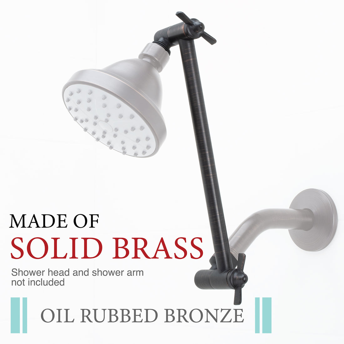 10 in. Solid Brass Shower Head Extension Arm with Flange (Oil-Rubbed Bronze Finish) - Utility sinks vanites Tehila