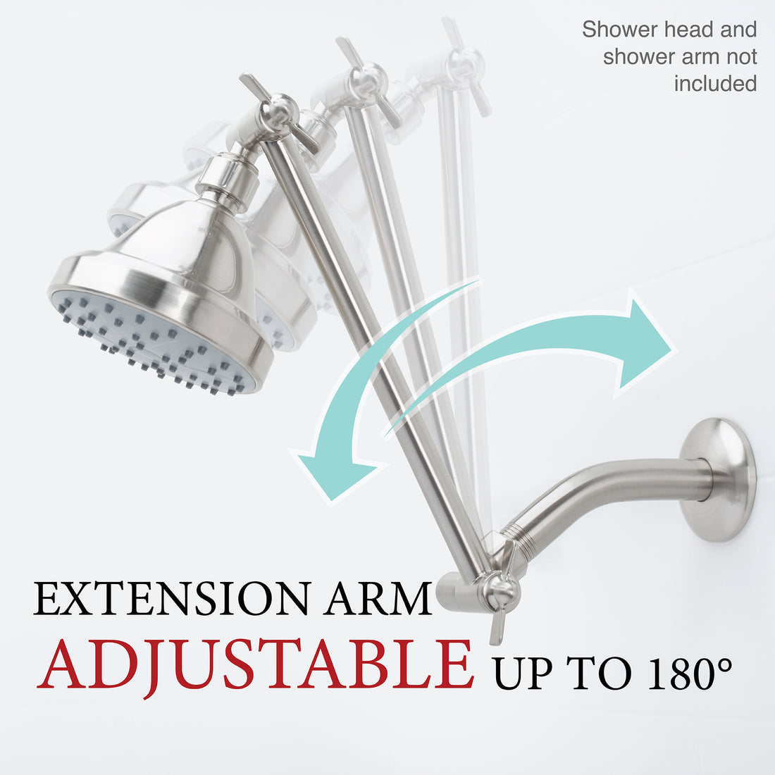 10 in. Solid Brass Shower Head Extension Arm with Flange (Stainless Steel Finish) - Utility sinks vanites Tehila