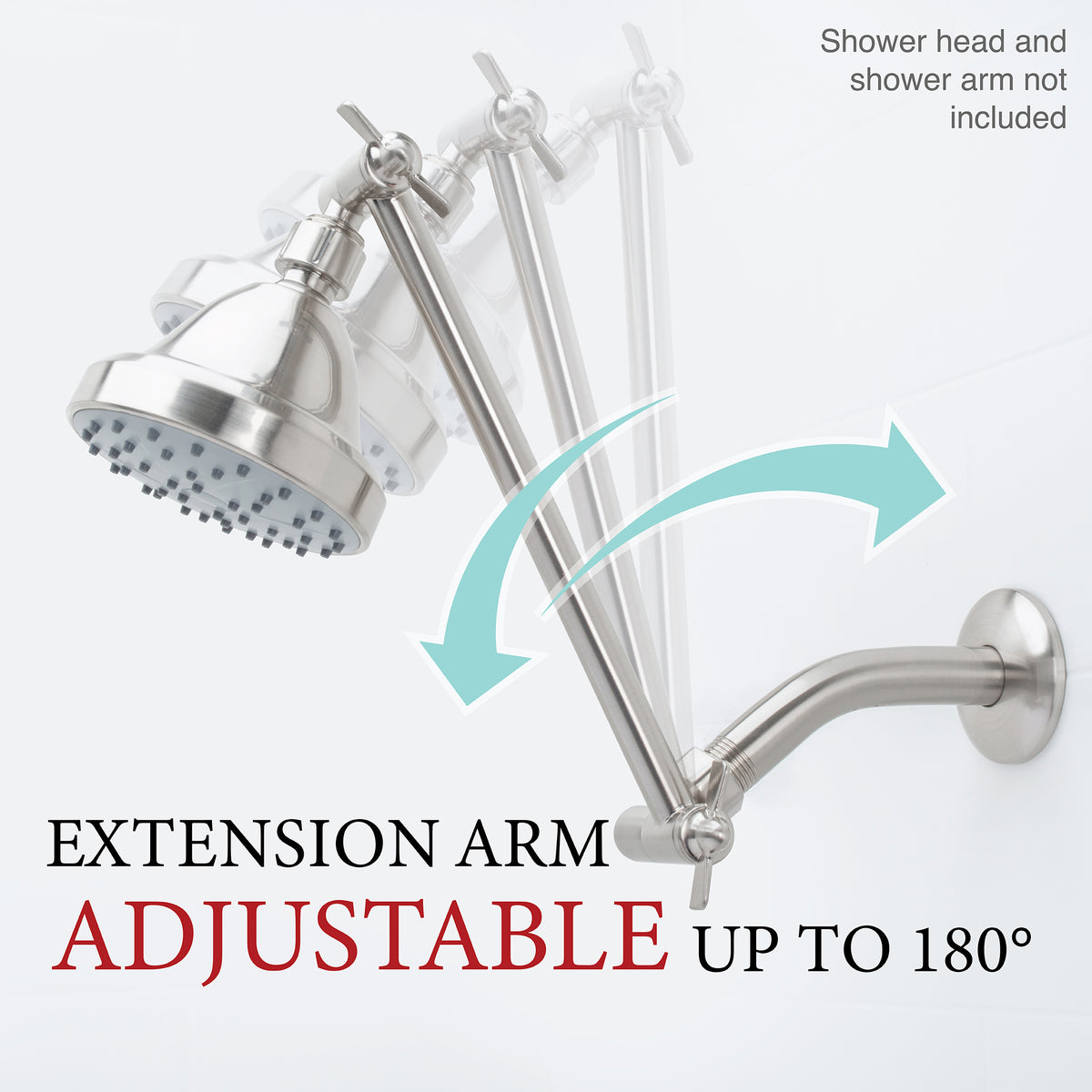 10 in. Solid Brass Shower Head Extension Arm with Flange (Stainless Steel Finish) - Utility sinks vanites Tehila