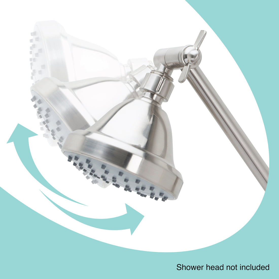 10 in. Solid Brass Shower Head Extension Arm with Flange (Stainless Steel Finish) - Utility sinks vanites Tehila