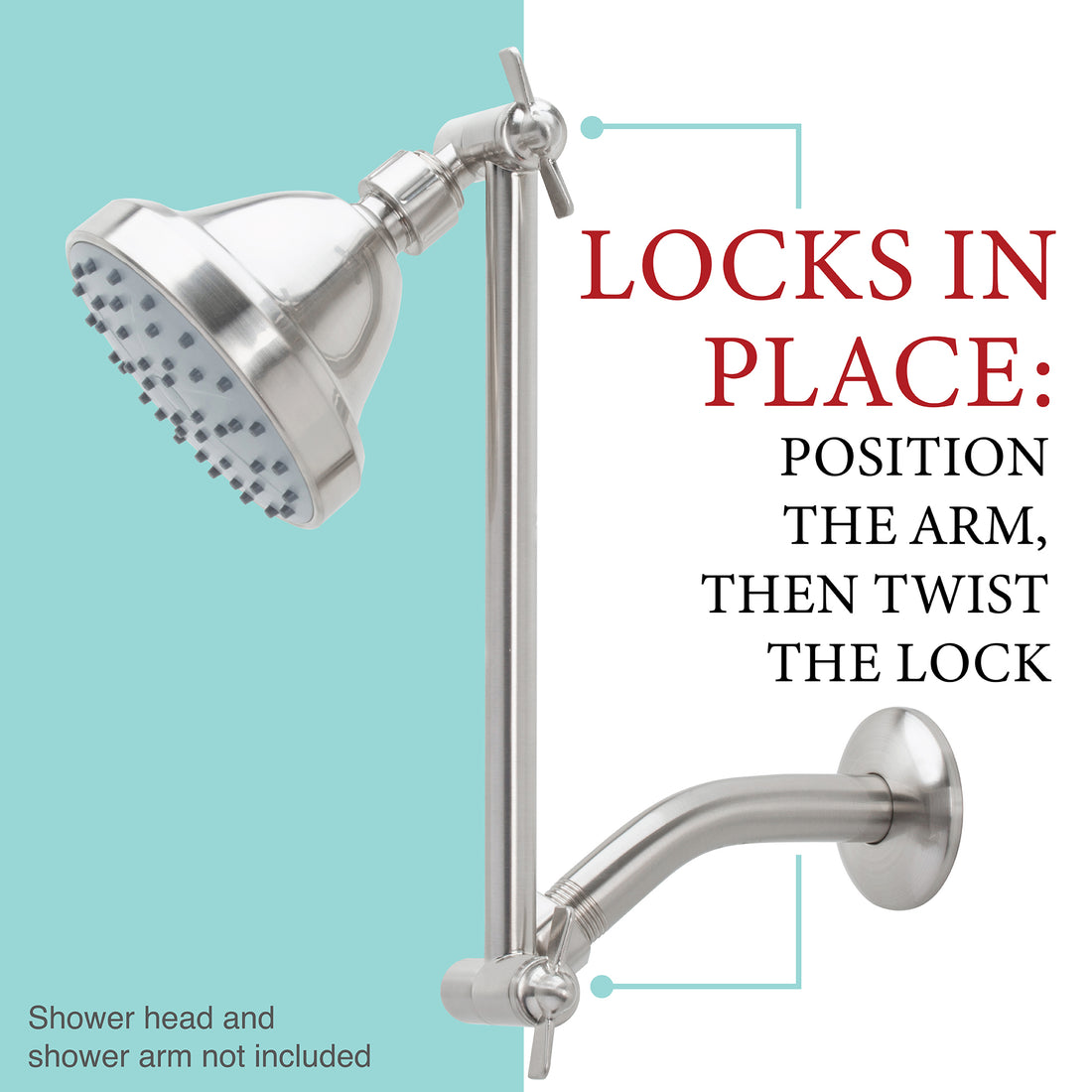 10 in. Solid Brass Shower Head Extension Arm with Flange (Stainless Steel Finish) - Utility sinks vanites Tehila