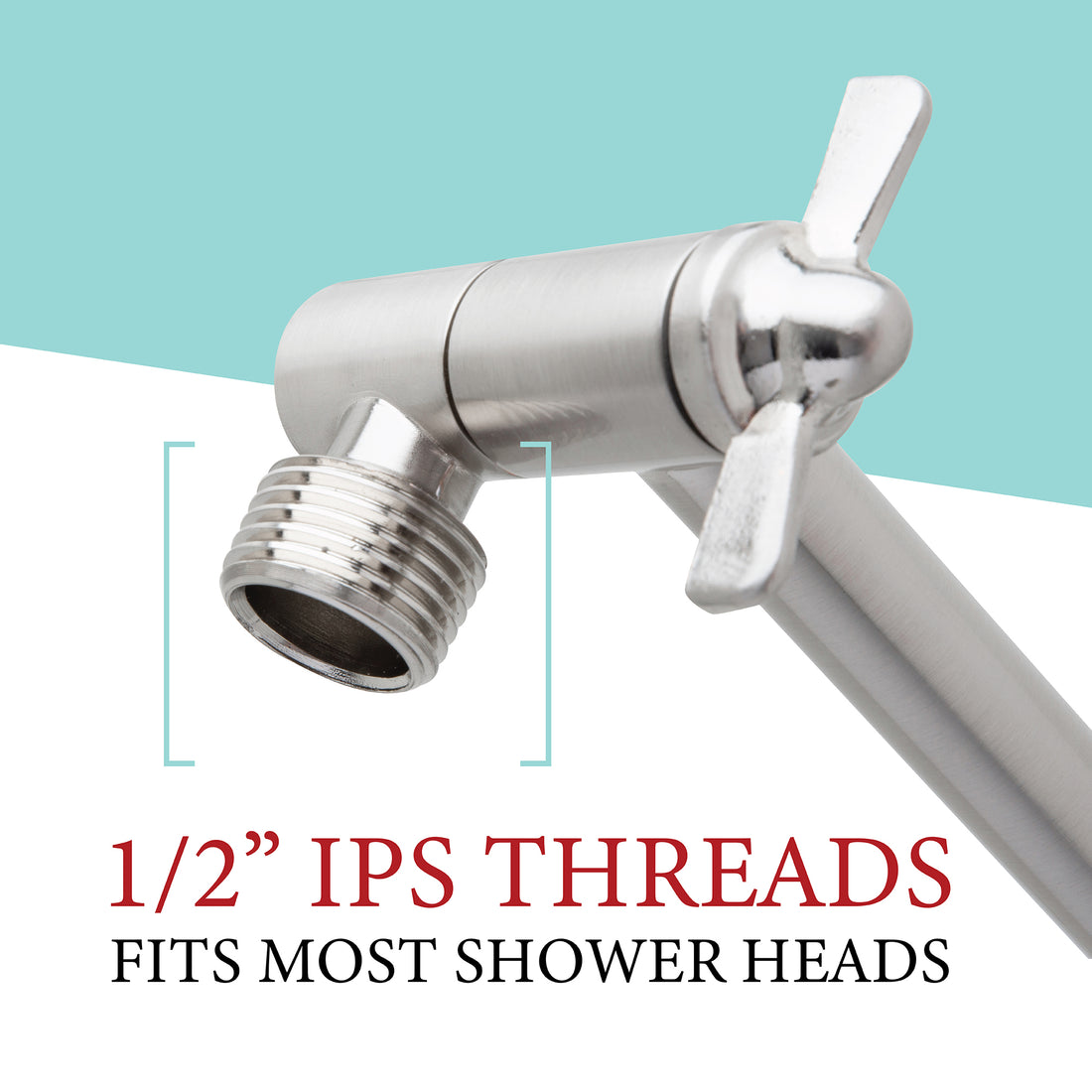 10 in. Solid Brass Shower Head Extension Arm with Flange (Stainless Steel Finish) - Utility sinks vanites Tehila