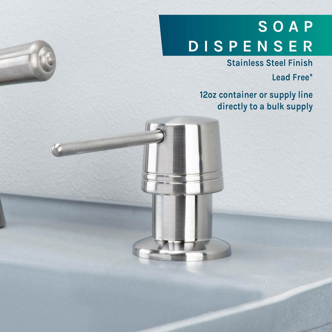 Laundry Tub Soap Dispenser (Stainless Steel Finish) - Utility sinks vanites Tehila