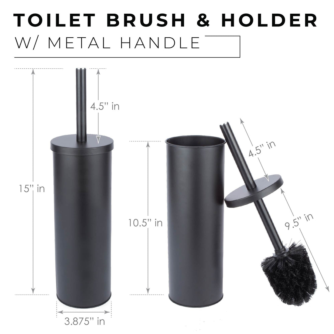 Toilet Brush and Holder (Matte Black Finish) - Utility sinks vanites Tehila