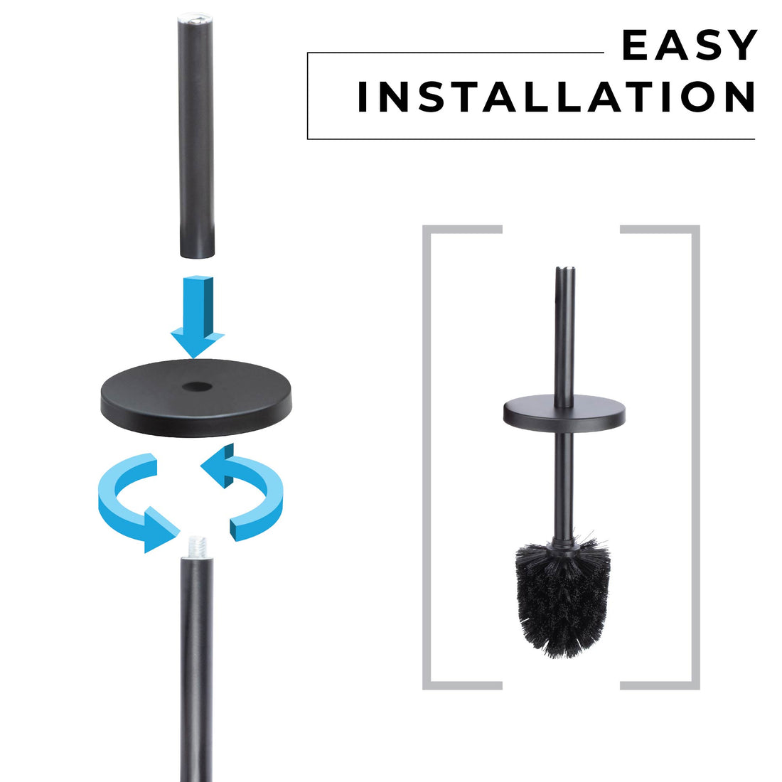 Toilet Brush and Holder (Matte Black Finish) - Utility sinks vanites Tehila