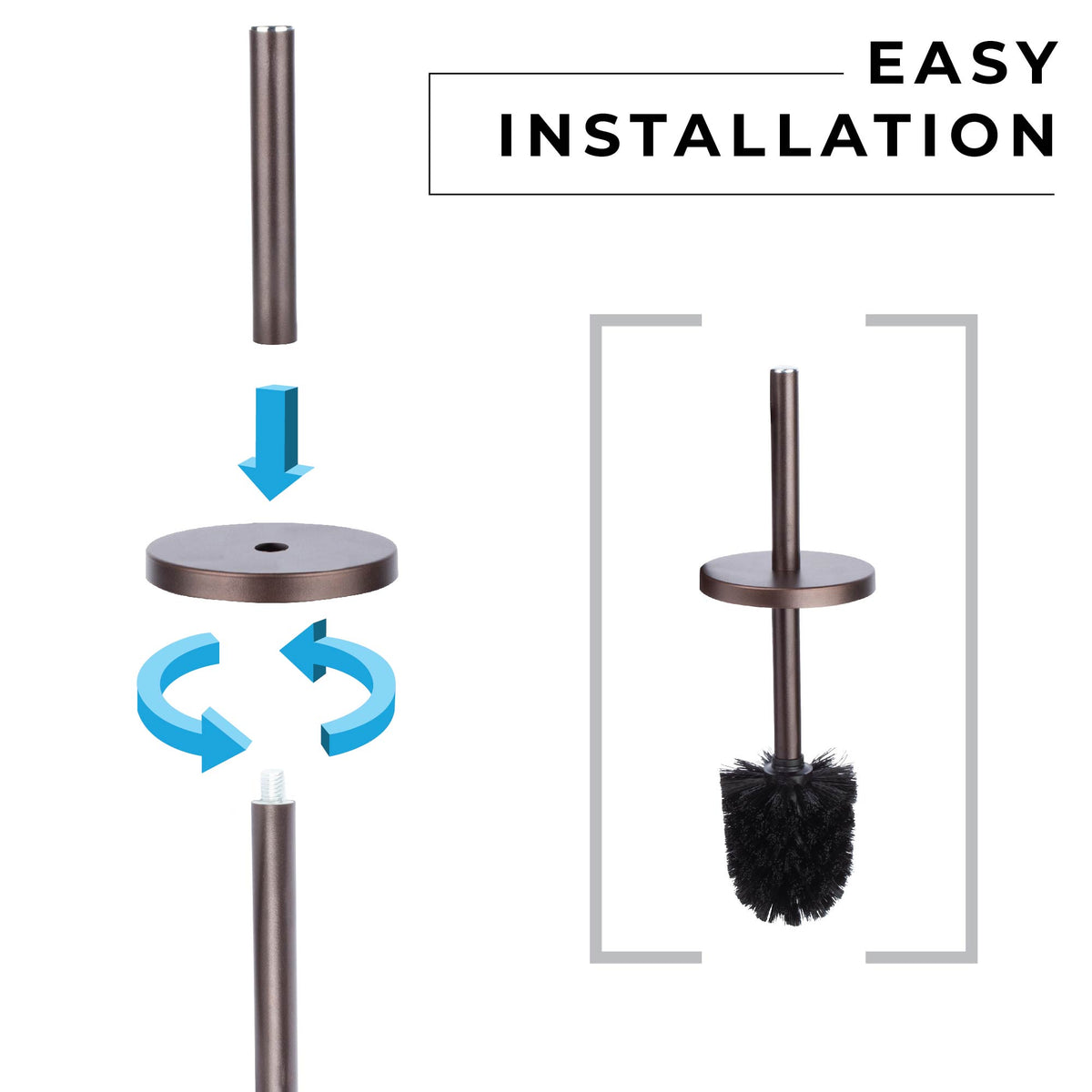 Toilet Brush and Holder, 2-Pack (Bronze Finish) - Utility sinks vanites Tehila