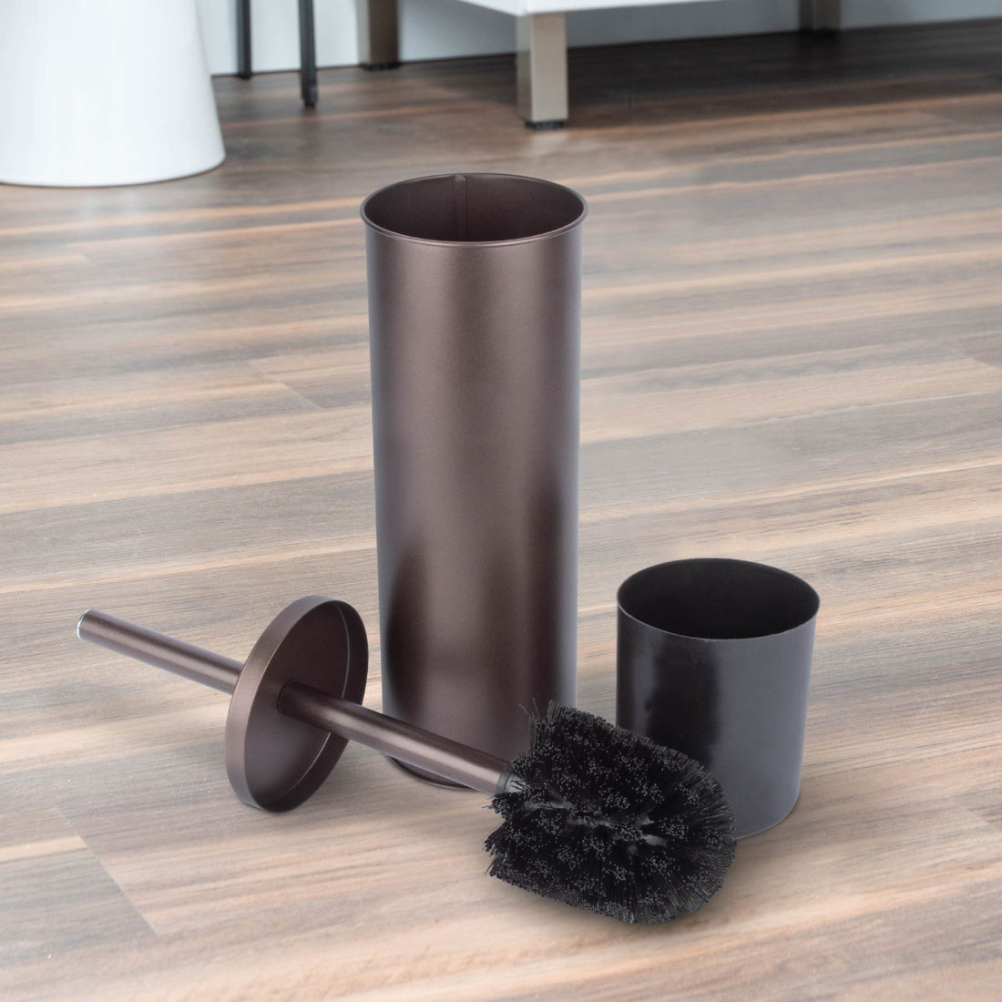 mDesign Bathroom Toilet Bowl Brush and Plunger - Set of 2 Bronze for sale  online