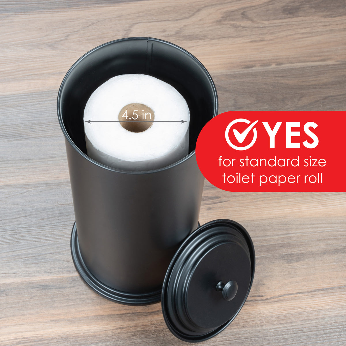 Freestanding Extra Large Toilet Paper Holder (Matte Black Finish) - Utility sinks vanites Tehila