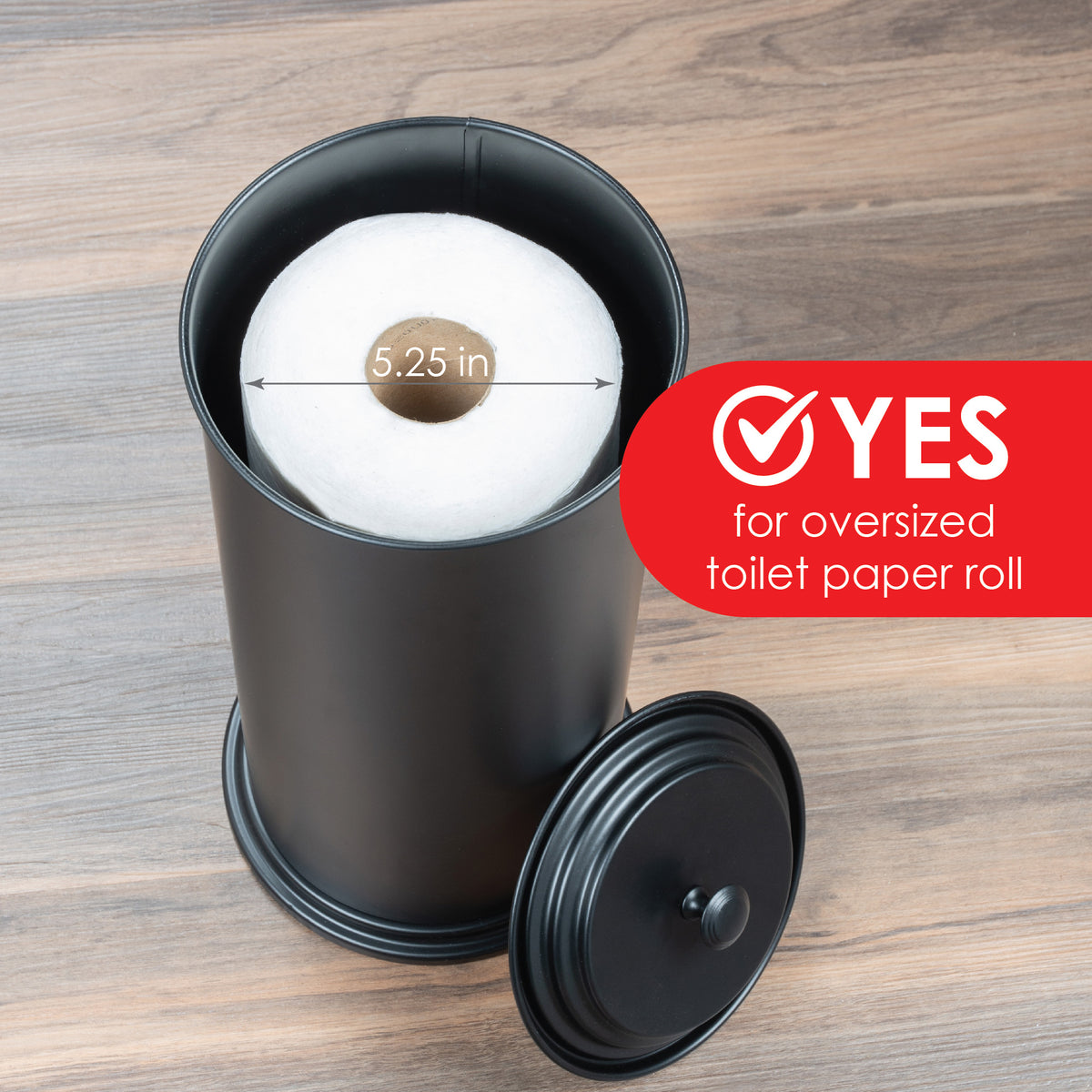 Freestanding Extra Large Toilet Paper Holder (Matte Black Finish) - Utility sinks vanites Tehila