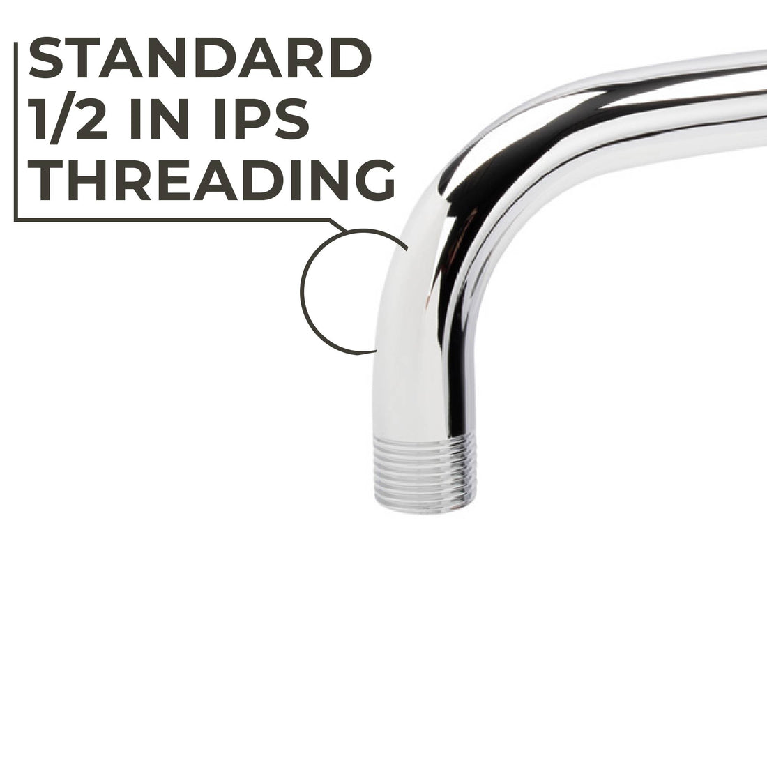 12 in. L-Shaped Shower Head Extension Arm (Chrome Finish) - Utility sinks vanites Tehila